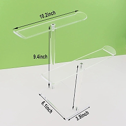 Прозрачный 2-ярусные акриловые держатели повязок на голову, Органайзер для украшений на голову для девочек и женщин, прозрачные, готовое изделие: 15.5x25.9x23.9 см