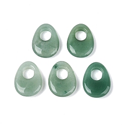 Зеленый Авантюрин Естественный зеленый авантюрин подвески, слезинки, 24.5~25x18~18.5x5.5~6.5 мм, отверстие : 8.5~9.5x7~7.5 мм