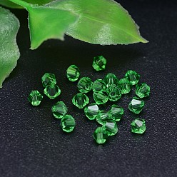 Lime Green Faceted Imitation Austrian Crystal Bead Strands, Grade AAA, Bicone, Lime Green, 6x6mm, Hole: 0.7~0.9mm, about 360pcs/bag