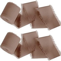 Розово-Коричневый 5м полиэфирная шифоновая лента, Лента с необработанными краями для изготовления ювелирных бантов своими руками, Подарочная упаковка, розово-коричневый, 1-5/8 дюйм (40 мм), около 5.47 ярдов (5 м) / рулон
