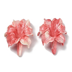 Малиновый Резные бусины из синтетического коралла, окрашенные, цветок, малиновый, 44.5x33.5x13 мм, отверстие : 1.4 мм