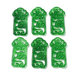 Белый Нефрит Подвески с гравировкой, окрашенные в натуральный белый нефрит, полые благоприятные облака обереги, 38.5x20x3 мм