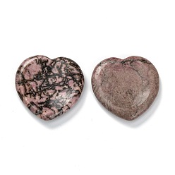 Rhodonite Natural Rhodonite Massage, Heart, for Face to Lift, Decrease Puffiness and Tighten, 39~40x39.5~40x7~8mm