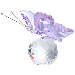 Лиловый 1декорации в виде бабочек из поликарбонатного стекла и кристаллов, для украшения дома, сирень, 60x75 мм