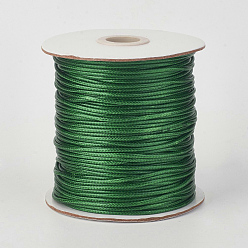 Dark Green Eco-Friendly Korean Waxed Polyester Cord, Dark Green, 2mm, about 90yards/roll(80m/roll)