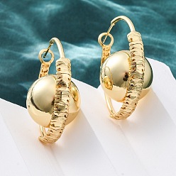 Настоящее золото 18K Круглые латунные серьги-кольца, без свинца и без кадмия, долговечный, стойки покрытие, реальный 18 k позолоченный, 35x18x36 мм