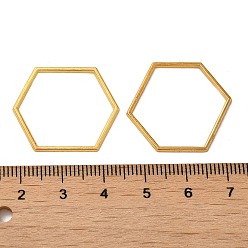 Golden Alloy Linking Rings, Hexagon, Golden, 26x22x1mm