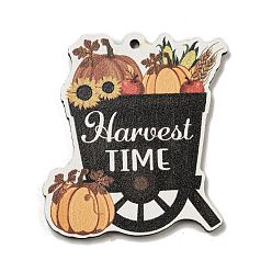 Слово Древесины подвески, тема благодарения, чёрные, слово, 50x43x2.5 мм, отверстие : 2 мм