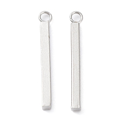 Нержавеющая Сталь Цвет Не тускнеющие 304 подвески из нержавеющей стали, бар очарование, цвет нержавеющей стали, 23x2x2 мм, отверстие : 1.8 мм