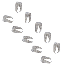 Stainless Steel Color 304 Stainless Steel Snap on Bails, Stainless Steel Color, 15x10.5x7mm, 30pcs/box