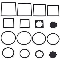 Черный 28шт. 2 стили плавающих колец для аквариумных растений из ЭВА-пены, для перехвата плавающих растений, плоский и квадратный, чёрные, 94~193x94~193x5.5 мм, 14 шт / стиль