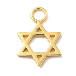 Star of David 925 стерлингов серебряные подвески, золотые, с печатью 925, звезда Давида, 15.5x10.5x1 мм, отверстие : 2.5 мм