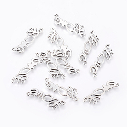 Античное Серебро Коннекторы тибетского стиля, без кадмия, без никеля и без свинца, Слово любовь, античное серебро, 35x13x2 мм, отверстие : 1 мм