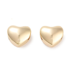 Настоящее золото 18K Латунные бусины, без кадмия, без никеля и без свинца, сердце, реальный 18 k позолоченный, 6x7x5 мм, отверстие : 1.4x2.8 мм