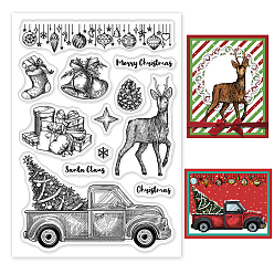 Олень Пластиковые штампы пвх, для diy scrapbooking, фотоальбом декоративный, изготовление карт, штампы, Рождественский тематический паттерн, 16x11x0.3 см