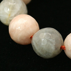 Sunstone Natural Sunstone Beads Strands, Faceted Round, 8mm, Hole: 1mm