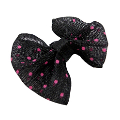 Noir   Cheveux arcs de ruban bowknot, accessoires de costumes, noir, environ 20 mm de large, Longueur 23mm