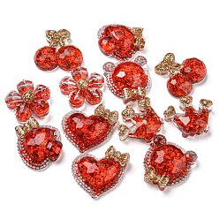 Mixed Shapes Plastic Cabochons, with Glitter Powder, Mixed Shape, Mixed Shapes, 18~23x21~25x6.5~8mm