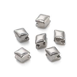 Нержавеющая Сталь Цвет 304 из нержавеющей стали бусы, ромб, цвет нержавеющей стали, 4.5x4x4 мм, отверстие : 1.2 мм