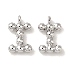 Платина Латунные подвески, без кадмия, без никеля и без свинца, письмо амулеты, платина, 12x7x2 мм, отверстие : 1 мм