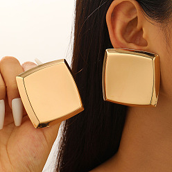 Квадрат Преувеличенные серьги-гвоздики из сплава, золотые, квадратный, 63 мм