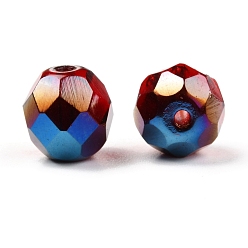 Red Fire-Polished Czech Glass Beads, Faceted, Ananas, Red, 7.5~8x8mm, Hole: 1.2mm, about 120pcs/bag