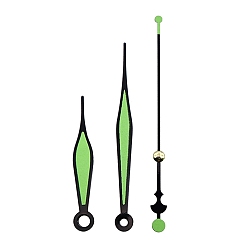 Green Aluminum Long Shaft Clock  Pointer, Clock Hands for Replacement Clock, Green, 70~135x8~10x1.5~7mm, hole: 3.3~5.5mm, 3Pcs/set