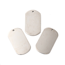 Stainless Steel Color 201 Stainless Steel Blank Pendants, Oval Charm, for DIY Pendant Making, Electroplated, Lettering, Stainless Steel Color, 49.5x28x1.9mm, Hole: 2.5mm