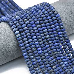 Ляпис-Лазурь Окрашенные природные лазурит бисер пряди, матовые, рондель, 6x4 мм, отверстие : 1 мм, около 93~96 шт / нитка, 14.57~14.76 дюйм (37~37.5 см)