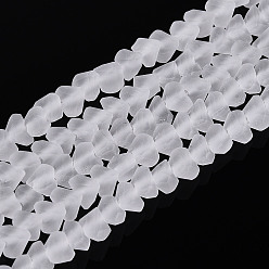Прозрачный Матовые прозрачные стеклянные бусины, треугольные, прозрачные, 3~3.5x4~4.5x4~4.5 мм, отверстие : 0.8 мм, около 121~131 шт / нитка, 14.37~15.35 дюйм (36.5~39 см)