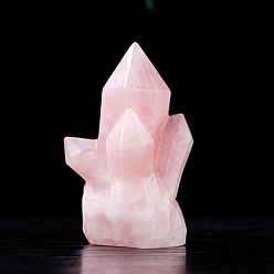 Розовый Кварц Украшение для колонны из натурального розового кварца, фигурка для украшения дома, энергетический камень рейки для исцеления, 35x57 мм