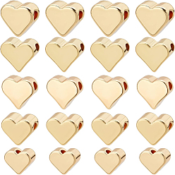 Настоящее золото 18K 60шт 5 стиль латунные бусины, сердце, реальный 18 k позолоченный, 4.5~6x5.5~7x2.5~3.5 мм, отверстие : 1~1.5 мм, 12 шт / стиль