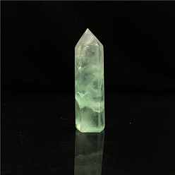 Флюорит Точечная башня натуральный зеленый флюорит украшение для дома, исцеляющие каменные палочки, для рейки чакра медитативная терапия decos, шестиугольник призма, 70~80 мм