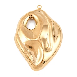 Золотой 304 подвески из нержавеющей стали, амулет в виде неправильного сердца, золотые, 65x46x5~10 мм, отверстие : 3 мм