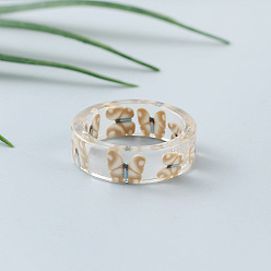 Светло-коричневый Прозрачные кольца из смолы для женщин, бабочки, загар, размер США 6 (16.5 мм)