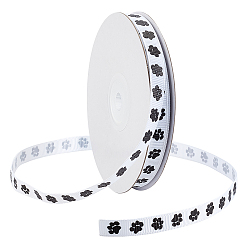Белый Grosgrain ленты, , след собаки, белые, 3/8 дюйм (10 мм), 25yards / рулон (22.86 м / рулон)