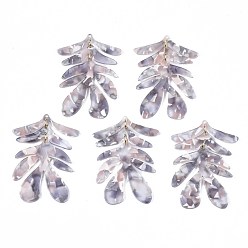 чертополох Ацетат целлюлозы (смола) большие подвески, лист, чертополох, 57x41x2.5 мм, отверстие : 1.2 мм