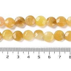 Jade Topazee Topaze naturelles perles de jade de brins, facette, plat rond, 10~10.5x4.5~5.5mm, Trou: 1.2mm, Environ 20 pcs/chapelet, 7.80 pouce (19.8 cm)