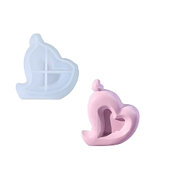 Белый Силиконовые формочки для сердечек своими руками, формы для литья смолы, для уф-смолы, эпоксидная смола, белые, 74x65 мм