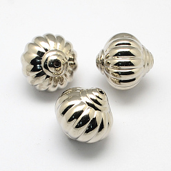 Платина Пластиковые бусины ccb, платина, 26~27x27 мм, Отверстие : 3 мм , около 63 шт / 500 г