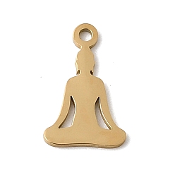 Золотой 304 прелести нержавеющей стали, йога, без свинца, без кадмии и без никеля, золотые, 12x7.5x1 мм, отверстие : 1 мм