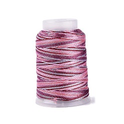 Rosa Caliente 5 rollos 9-cuerdas de nailon trenzado de varias capas con hilo metálico, color de rosa caliente, 0.5 mm, aproximadamente 98.43 yardas (90 m) / rollo