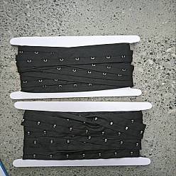 Черный 6.25 ярдов хлопка с 201 лентой из нержавеющей стали с крючками и петлями, отделка костюма, застежки для шитья нижнего белья, чёрные, 25x3.5 мм