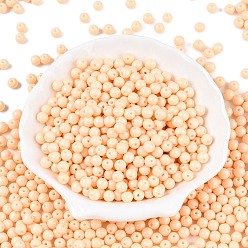 Персиковый Слойка Непрозрачная выпечка окрашены стеклянные бусины, круглые, розовые, 5.5x4.5~5 мм, отверстие : 1 мм, Около 2500 шт / фунт