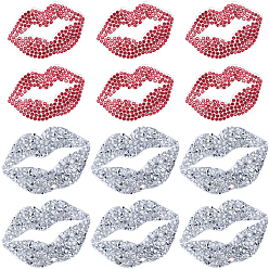 (52) Непрозрачная лаванда 12 шт. 2 цвета, фиксирующие стразы из смолы для губ (с обратной стороны термоклей), железо на заплатах, горный хрусталь, струя, разноцветные, 35x50~60x1.5~2.5 мм, 6 шт / цвет