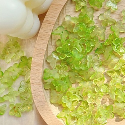 Зелено-Желтый Lampwork бисер, бабочка, зеленый желтый, 10x12 мм, 30 шт / комплект