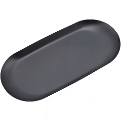 Черный Овальная 430 пластина для ювелирных изделий из нержавеющей стали, лоток для хранения органайзера для косметики, чёрные, 178.5x85x10 мм