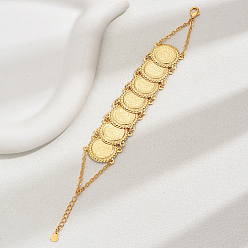 Real 18K Gold Plated Brass Charm Bracelets, Real 18K Gold Plated, 7-7/8 inch(20cm)