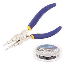 Черный Цвет Металла Наборы для изготовления украшений в проволочной обертке своими руками, включая плоскогубцы из медной проволоки и углеродистой стали, металлический черный , 22 датчик, 0.6 мм, около 20 м / рулон, 1roll / комплект