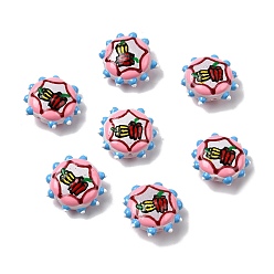 Hot Pepper Бусины из стеклянной эмали, окрашенные методом запекания, плоско-круглые, неровный, острый перец, 19x19.5x8.5 мм, отверстие : 1.2 мм